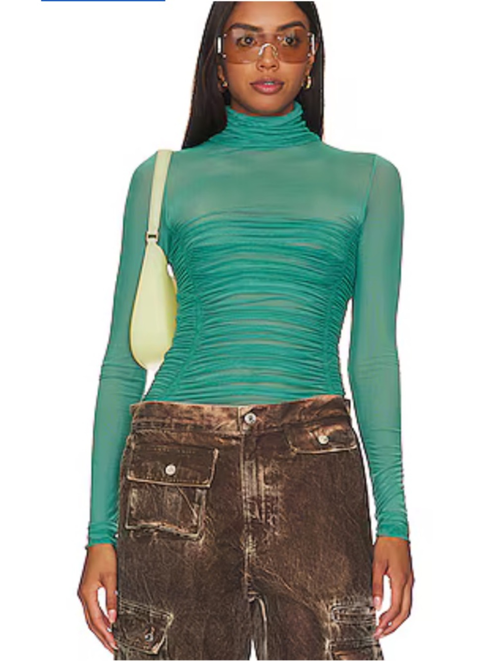 Free People Under It All Ruched Mesh Bodysuit